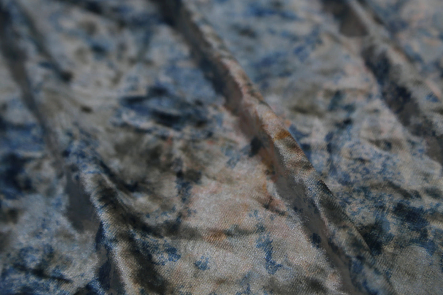 Cloud-dyed velvet fabric - Blue-gray pink tone Joomme Fabric