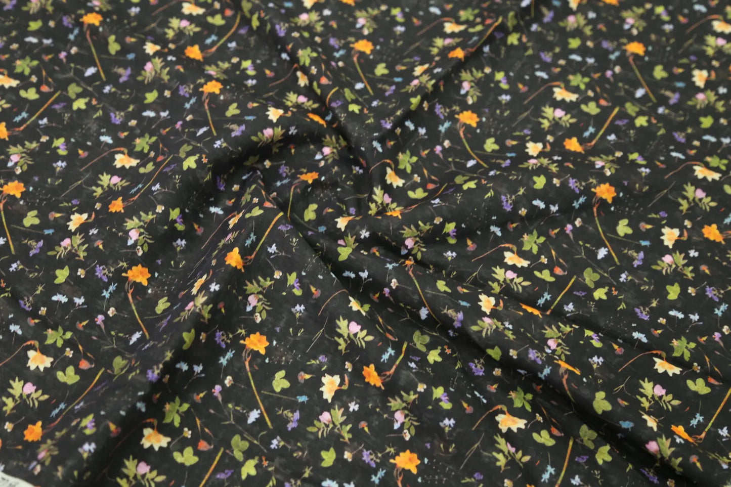 Black Floral Fabric Dressmaking Fabric Vibrant Floral Upholstery Fabric Joomme Fabric