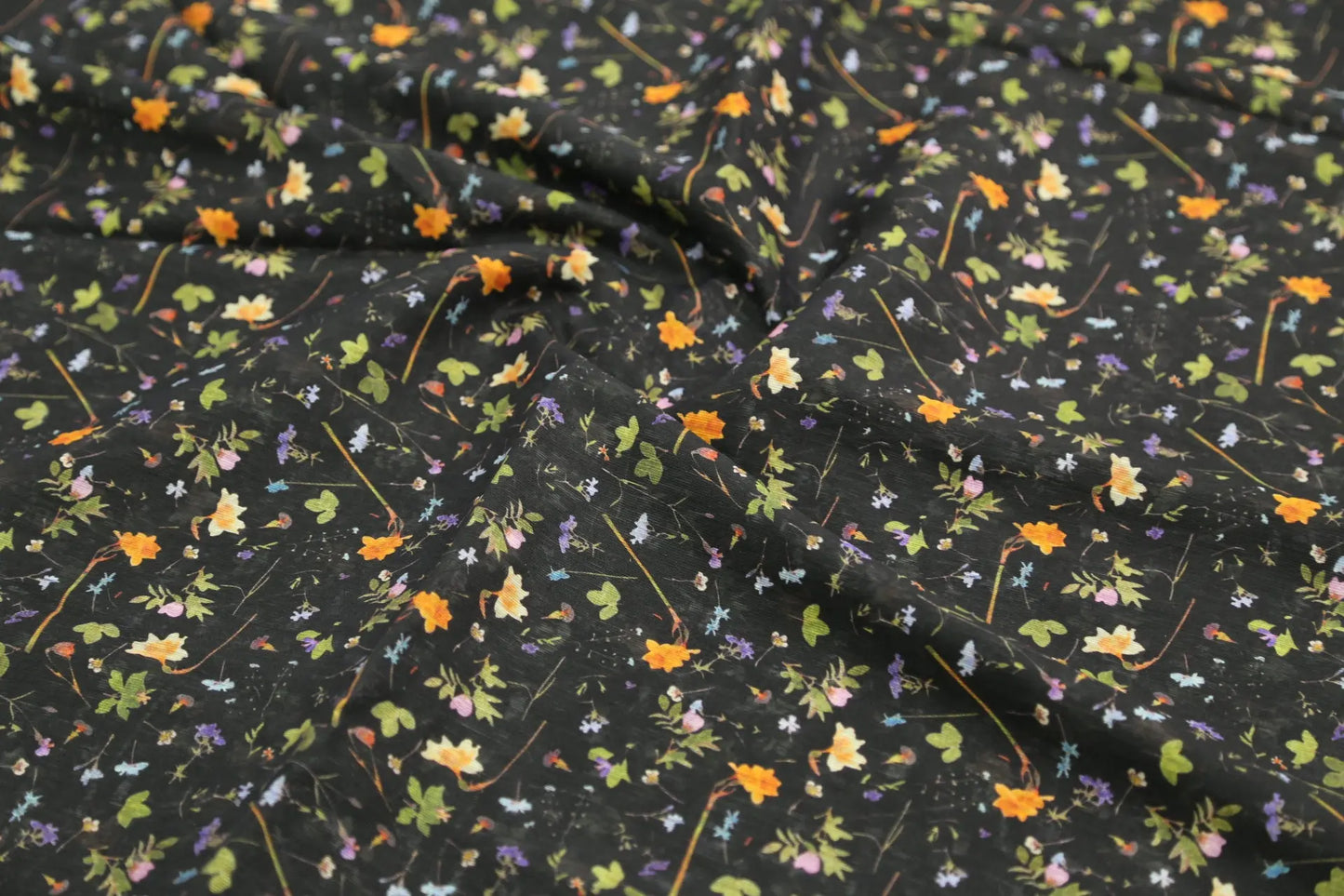 Black Floral Fabric Dressmaking Fabric Vibrant Floral Upholstery Fabric Joomme Fabric