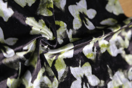 Black Silk Peach Thread Fabric – 95% Polyester 5% Spandex, 240g, 160cm Width | Floral Print Sewing Fabric Joomme Fabric Shop