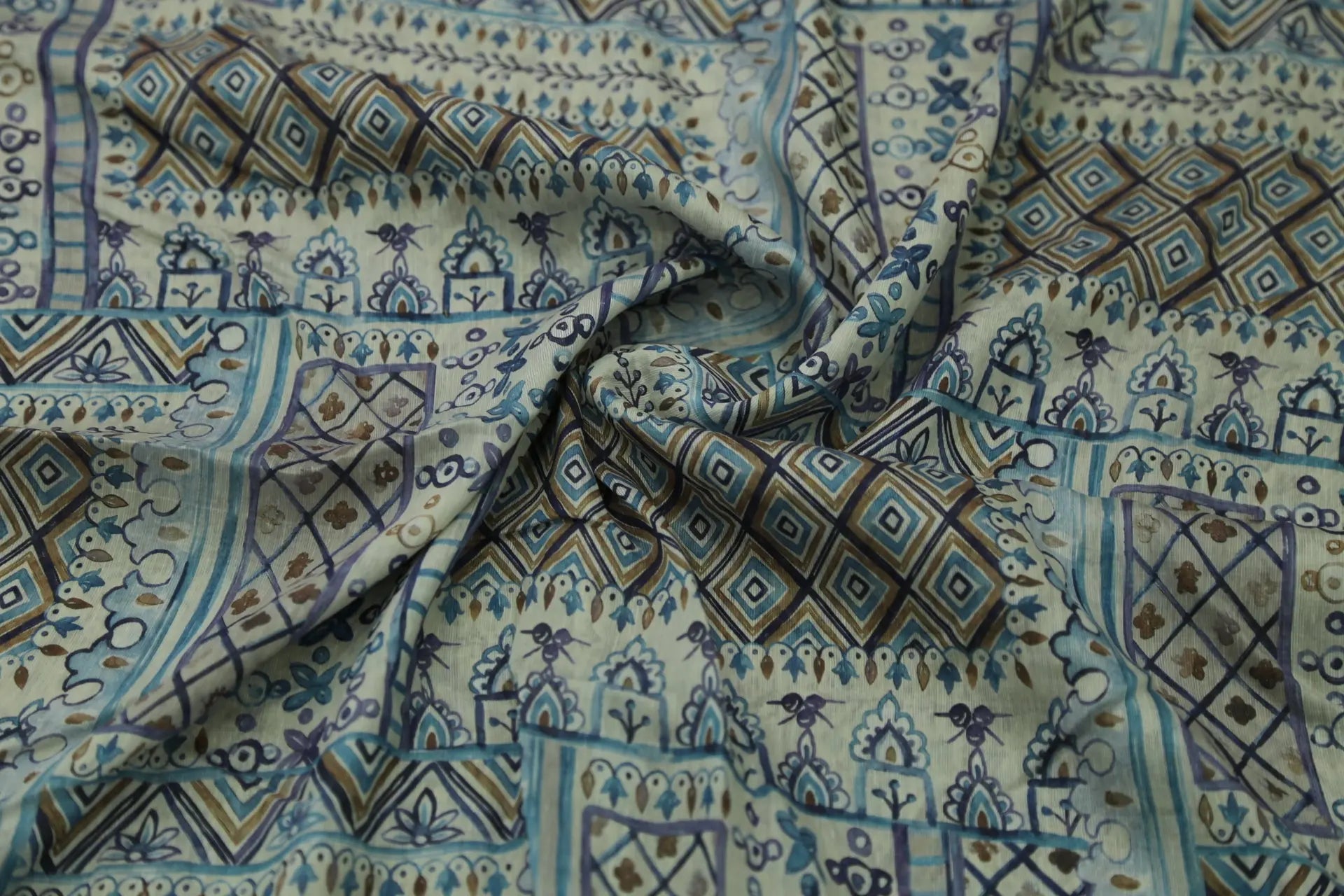 "Blue Island Weave Dream" art fashion fabric Joomme Fabric