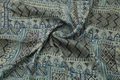 "Blue Island Weave Dream" art fashion fabric Joomme Fabric