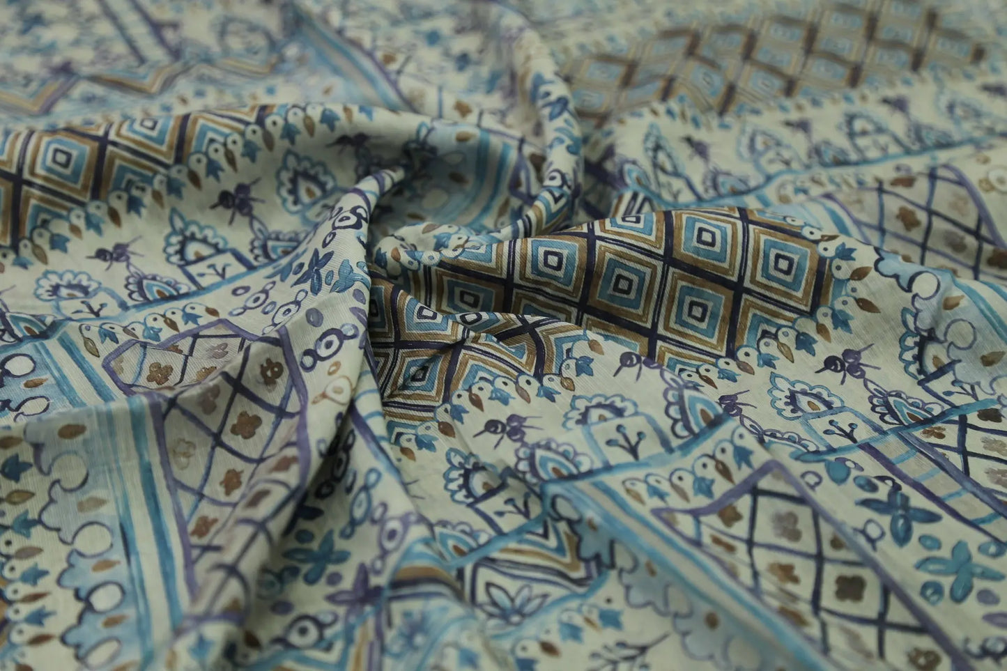 "Blue Island Weave Dream" art fashion fabric Joomme Fabric