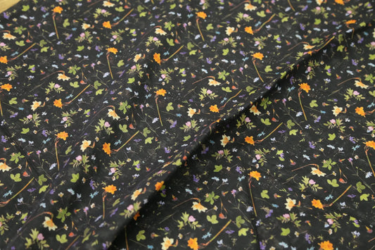 Black Floral Fabric Dressmaking Fabric Vibrant Floral Upholstery Fabric Joomme Fabric