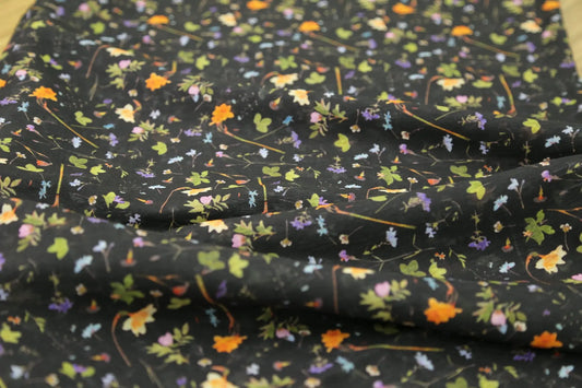 Black Floral Fabric Dressmaking Fabric Vibrant Floral Upholstery Fabric Joomme Fabric