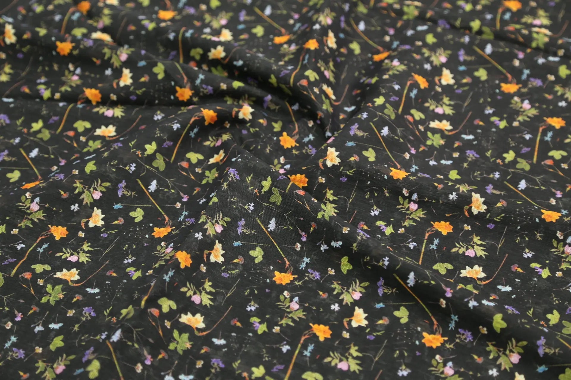 Black Floral Fabric Dressmaking Fabric Vibrant Floral Upholstery Fabric Joomme Fabric