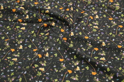 Black Floral Fabric Dressmaking Fabric Vibrant Floral Upholstery Fabric Joomme Fabric
