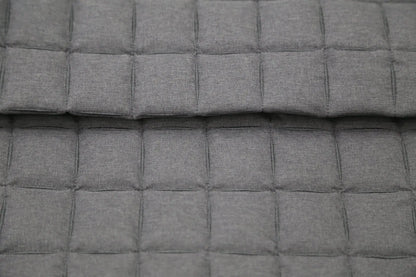 Charcoal Diamond Quilted Cotton Fabric - Sample Fashion Textile with Embossed Grid Texture for Luxury Loungewear & Home Decor - OEKO-TEX Certified 145cm Joomme Fabric