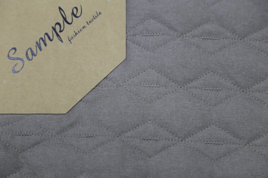 Charcoal Diamond Quilted Cotton Fabric - Industrial Texture Sample Textile for Luxury Loungewear & Minimalist Home Decor - OEKO-TEX 145cm Joomme Fabric