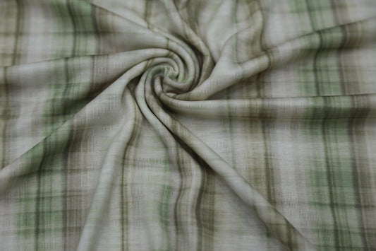Tencel Cashmere Blend Knit - Olive Grid Texture Joomme Fabric