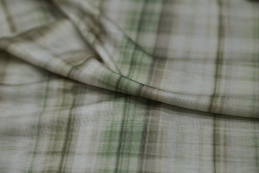 Tencel Cashmere Blend Knit - Olive Grid Texture Joomme Fabric
