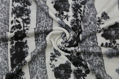 Cashmere blended knitted fabric 140gsm-single side retro art printing Joomme Fabric