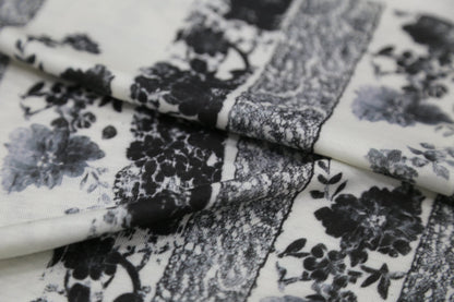 Cashmere blended knitted fabric 140gsm-single side retro art printing Joomme Fabric