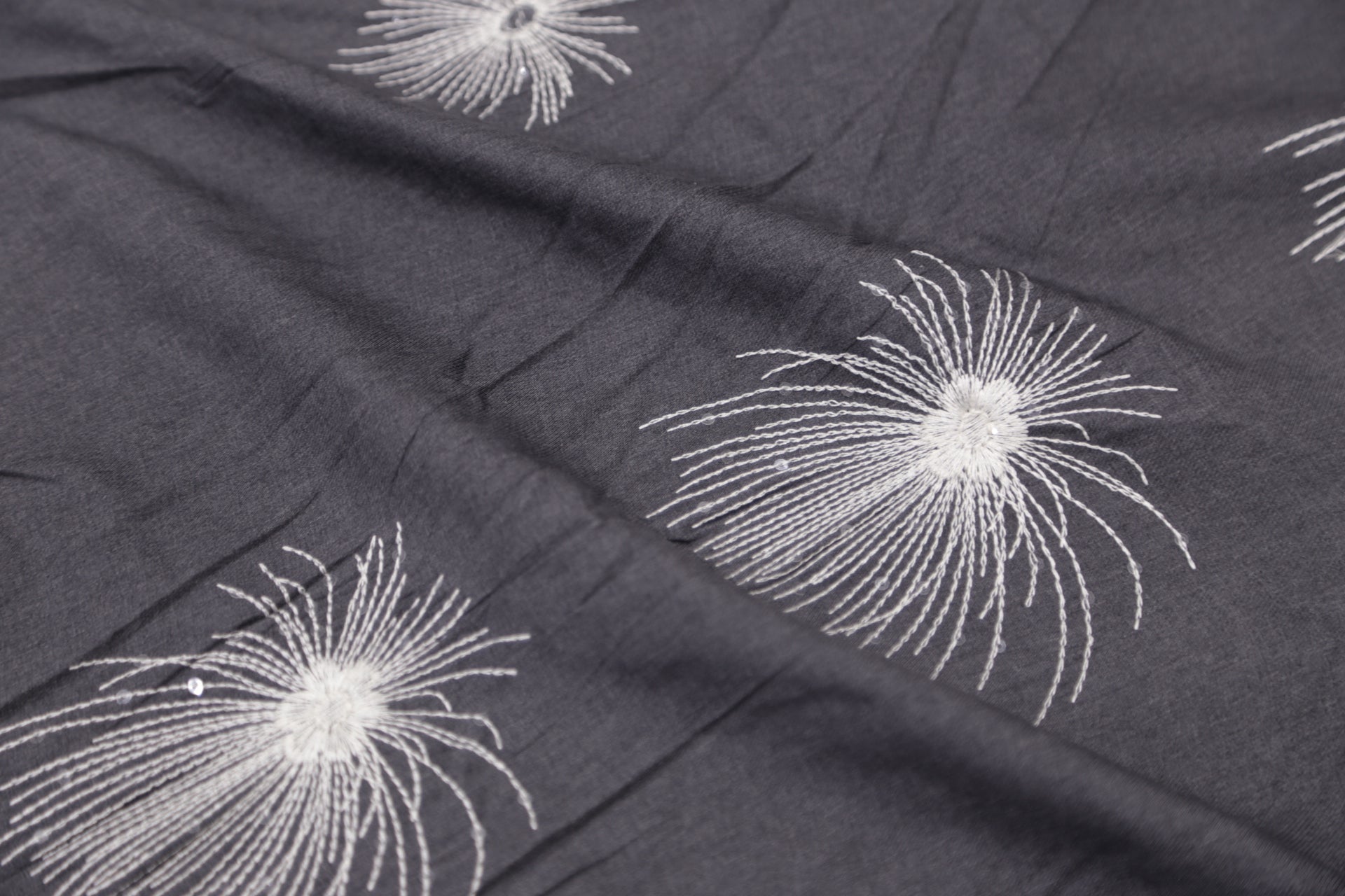 Dandelion Puff Embroidery Fabric - 100% Polyester Textile in Muted Rose | Lightweight Drapery for Dresses Joomme Fabric Shop