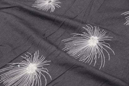 Dandelion Puff Embroidery Fabric - 100% Polyester Textile in Muted Rose | Lightweight Drapery for Dresses Joomme Fabric Shop