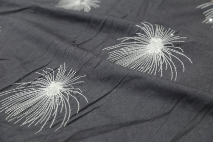 Dandelion Puff Embroidery Fabric - 100% Polyester Textile in Muted Rose | Lightweight Drapery for Dresses Joomme Fabric Shop