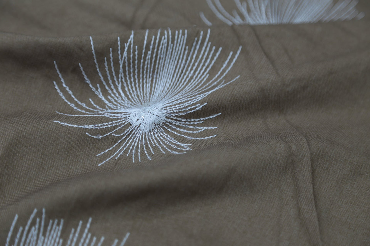 Dandelion Puff Embroidery Fabric - 100% Polyester Textile in Muted Rose | Lightweight Drapery for Dresses Joomme Fabric Shop