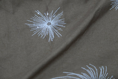 Dandelion Puff Embroidery Fabric - 100% Polyester Textile in Muted Rose | Lightweight Drapery for Dresses Joomme Fabric Shop