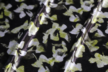 Black Silk Peach Thread Fabric – 95% Polyester 5% Spandex, 240g, 160cm Width | Floral Print Sewing Fabric Joomme Fabric Shop